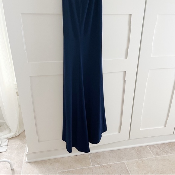 La Femme Gown High Slit Jersey Ruched Dress NWT - Picture 9 of 10